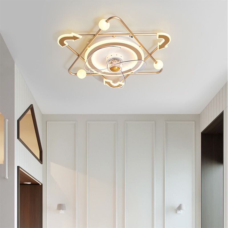 Nordic Round Flush Mount Lüfter Leuchtung Acryl Schlafzimmer LED SEMI Flush Leuchte
