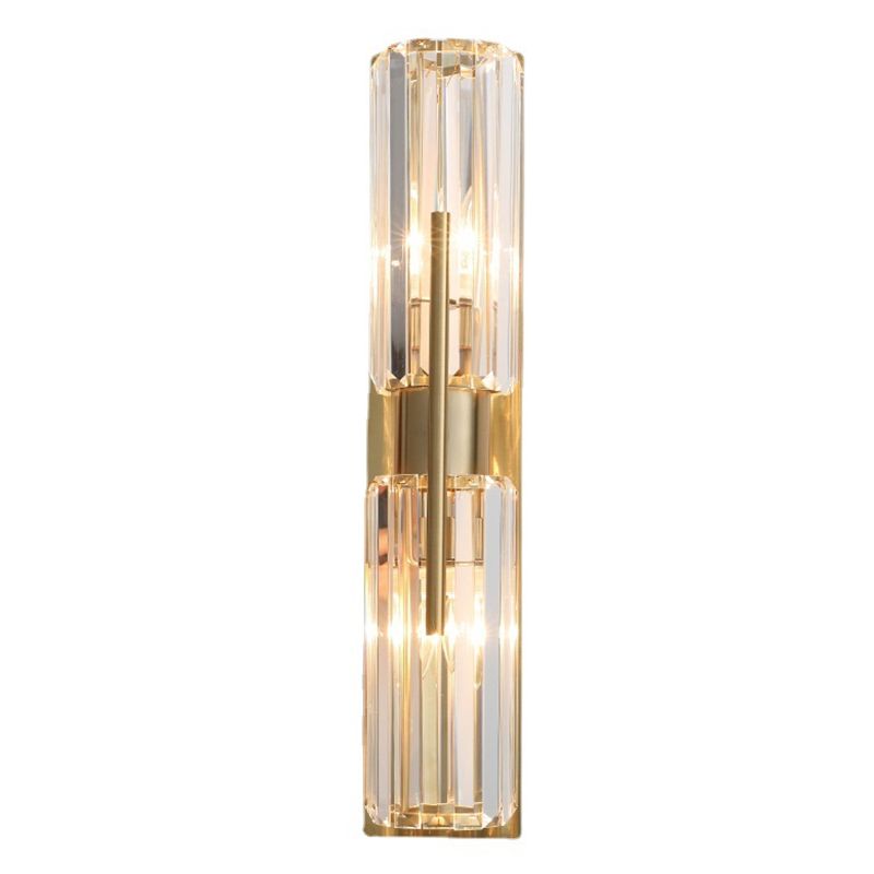 Crystal Half Cylinder Sconce Light Fixture Modern Gold Wall Mounted Light Fixture
