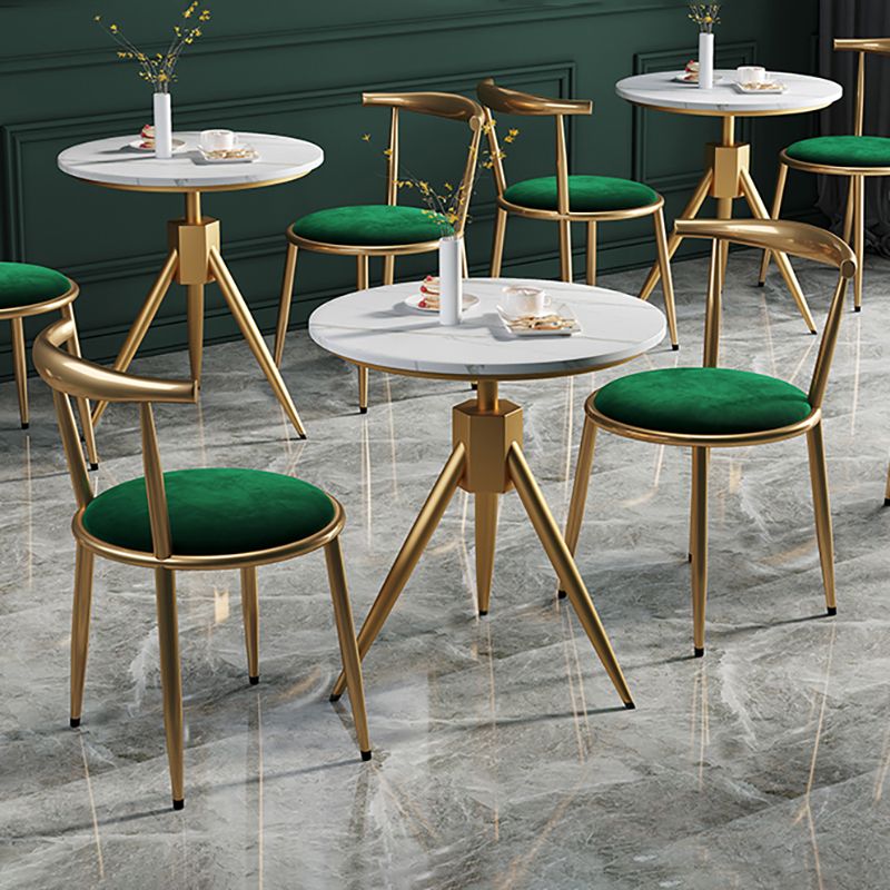 Glam Velvet Dining Room Chair Open Back Dining Side Chair for Restaurant Use