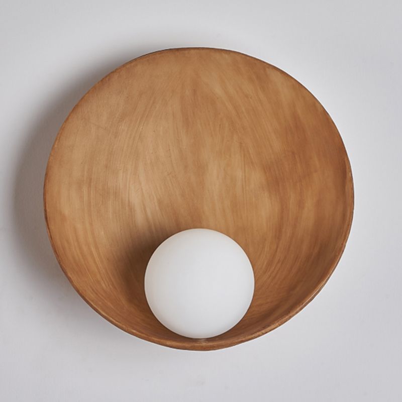 Nordic Style Wall Light Bowl Shape Wall Lamp with Glass Shade for Bedroom