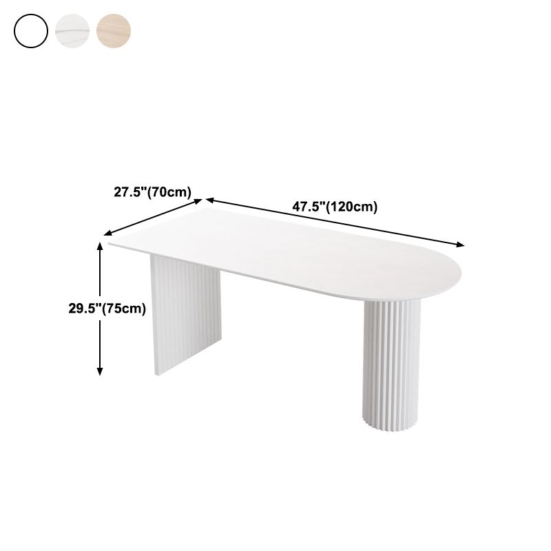 Dining Room Kitchen Table Modern Oval Solid Wood Double Pedestal Table