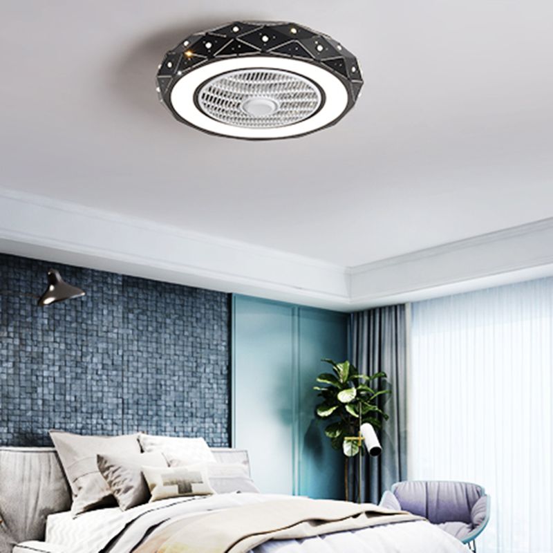 1 Light Ceiling Fan Light Modern Style Metal Ceiling Fan Light for Bedroom
