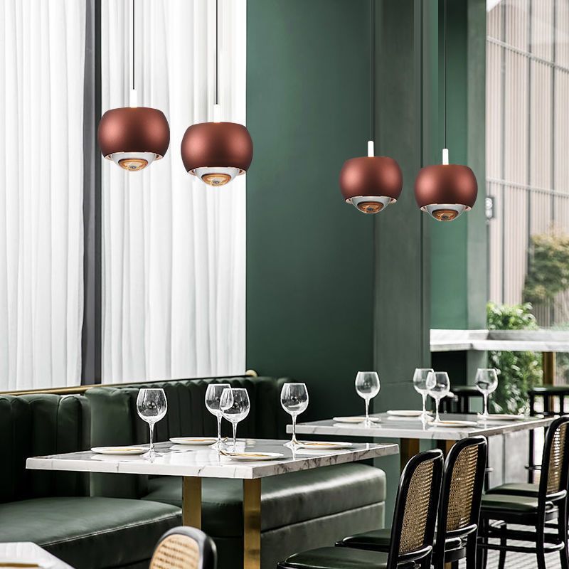 Spherical Shape Hanging Lighting Modern Style Metal 2 Light Hanging Lamp for Living Room