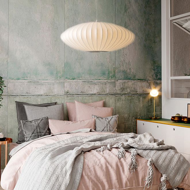 Lampada sospesa lanterna in tessuto MODERNO MODERNA Sospensione bianca Luce a sospensione