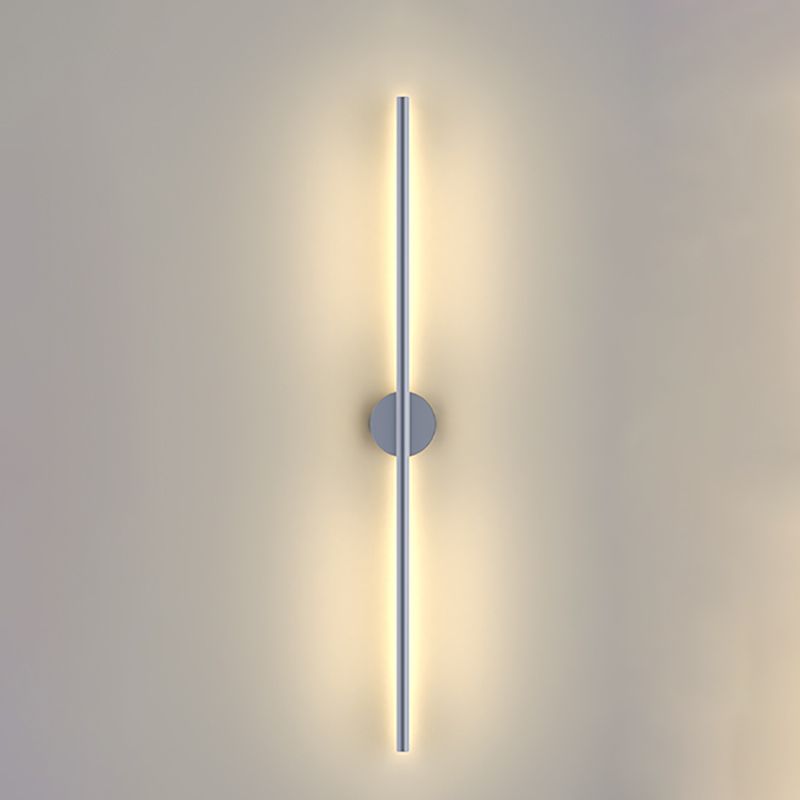 Zeitgenössische graue Wandleuchte gerade Form LED -Wandleuchten mit Metall für Schlafzimmer