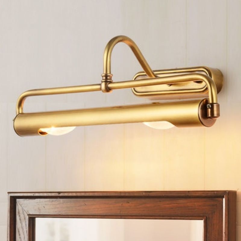 Vintage Vanity Lighting Copper Wall Light Fixture in Gold for Bathroom