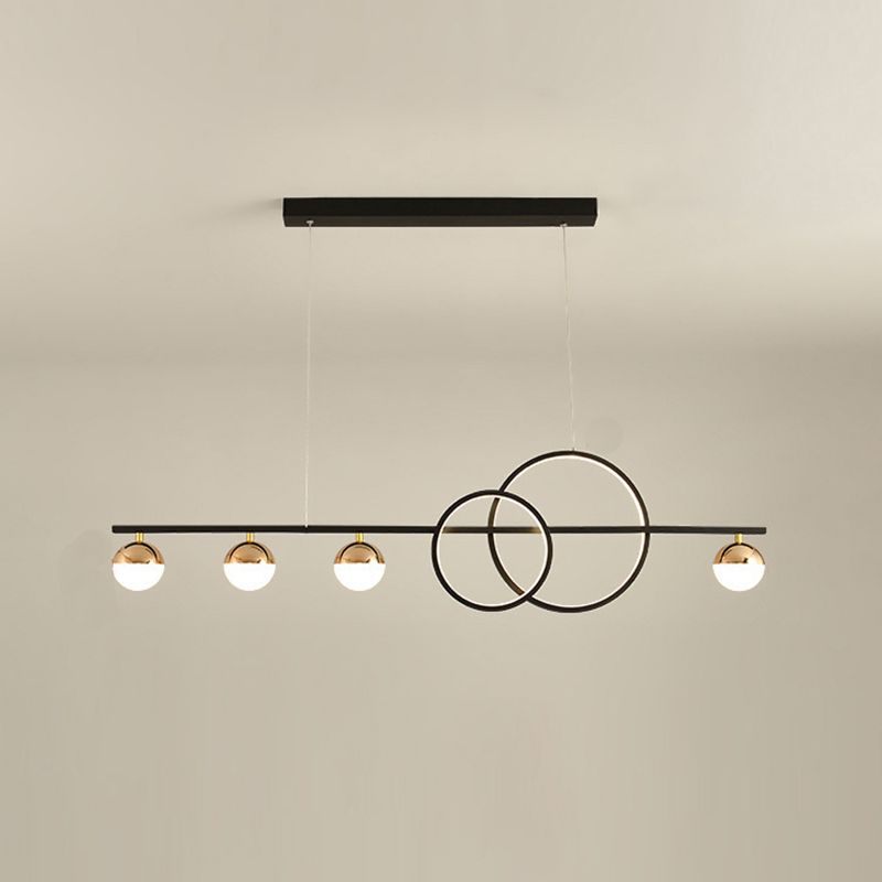 6-Light Golden/Black Ceiling Light LED Kitchen Island Lighting for Dining Table