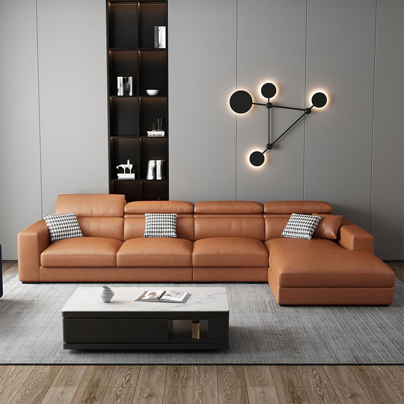 L-Shape Sectional Cushion Back Adjustable Head Pillow Sectional