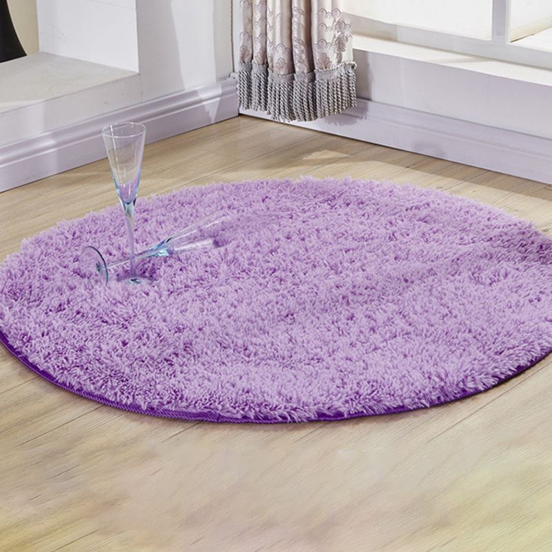 Modern Bedroom Rug Multi Colored Plain Area Carpet Fluffy Anti-Slip Backing Machine Washable Easy Care Rug