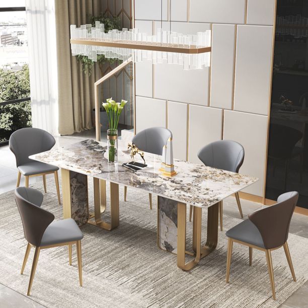 Luxe 1/2/3/5/6/7/8/9 stukken Dinerset met stenen eettafel en stoelen dinette set