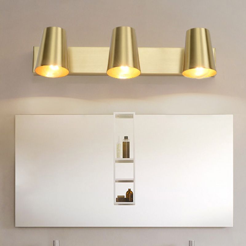 Postmodern Sconce Lights Golden Multi-Blub Metal Wall Mounted Lamps for Bathroom