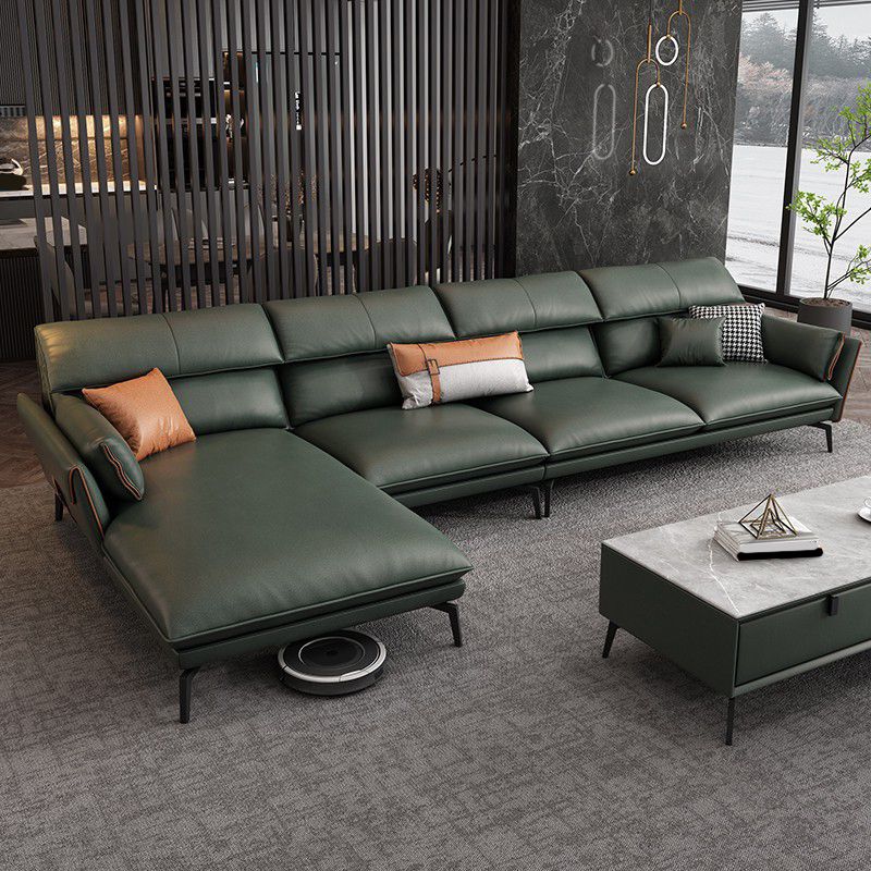 Stain Resistant Modernism Sofa & Chaise Flared Arm Sectional