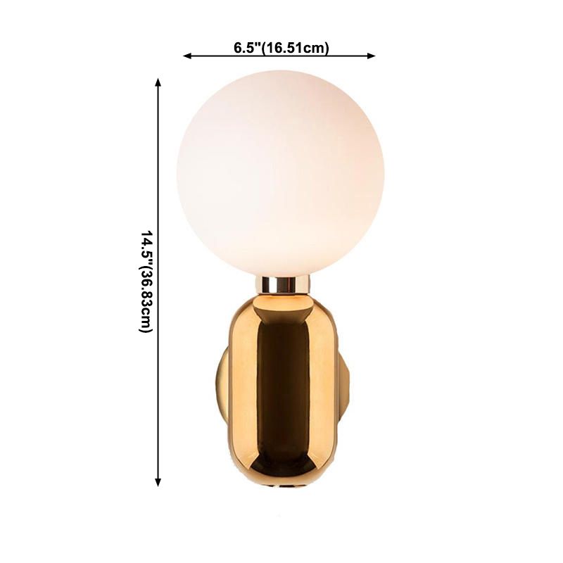 1-leichte Globus Wandlampenleuchten moderne Metallwandmontageleuchte mit Glasschatten