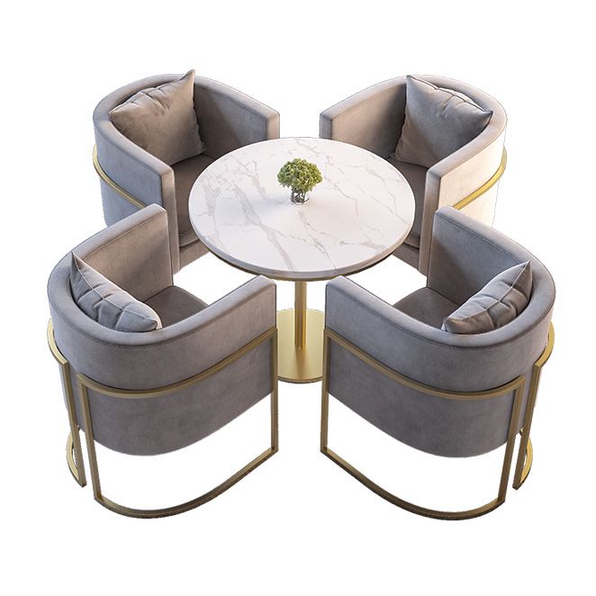 Nordic Sintered Stone Dining Room Set with Metal Base Dining Furniture for Household