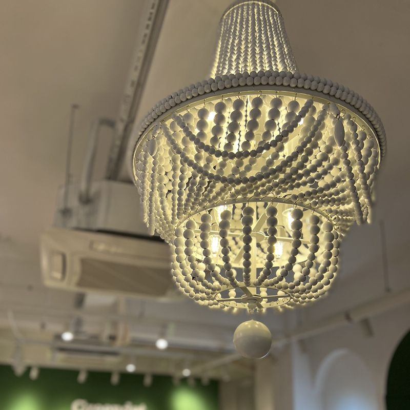 Korbförmige hölzerne Anhänger Kronleuchter Landstil Deckenhängung Lampe
