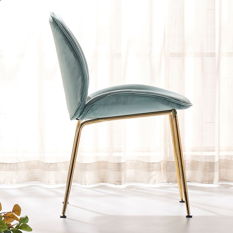 Flannel Scandinavian Bedroom Side Chair Parsons Matte Finish Dining Chair with Gold Legs