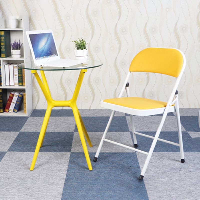 Silla de comedor de estilo moderno Silla auxiliar plegable sin brazos con patas de metal