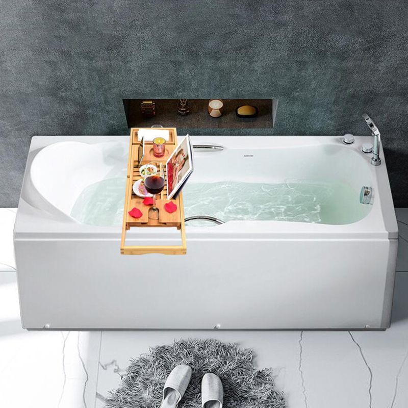 Rectangular Freestanding Bathtub Acrylic Soaking White Modern Bath (Board not Included)