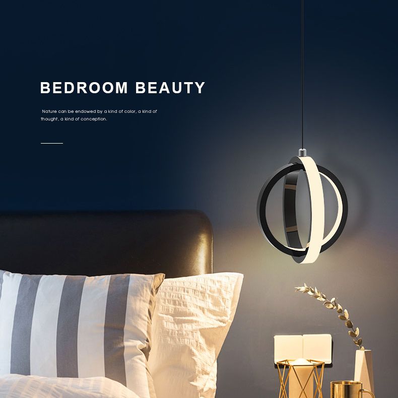 Noordse stijl cirkels gesuspendeerd verlichtingsarmatuur metalen LED Slaapkamer opknoping plafondlicht
