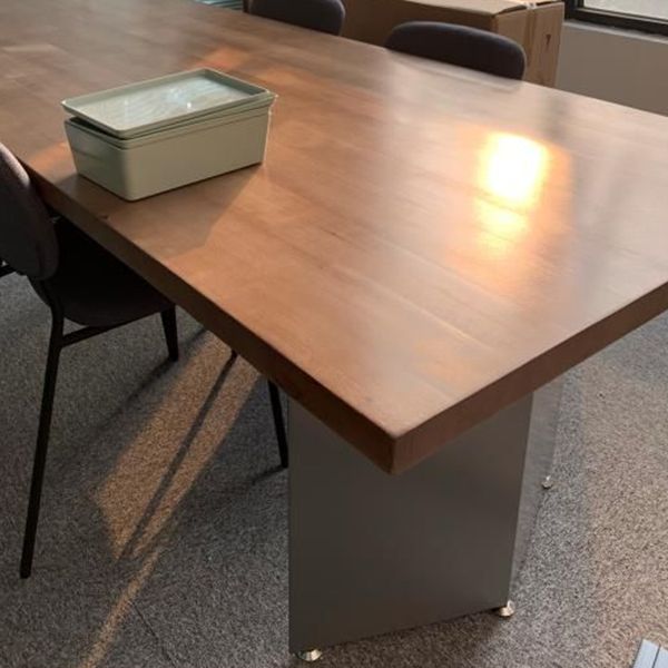 Table de salle à manger Glam de forme rectangulaire, double guéridon avec bois massif