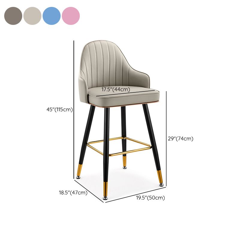 Upholstered Bar Stool Glam Backrest Counter Stool for Bristol