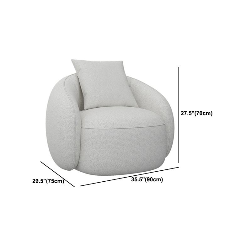 Modern Style Curved Sofa with Pillows Sloped Armed Sofa in White