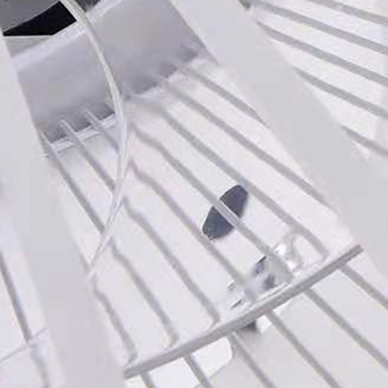 Einfachheit LED Deckenventilator weiße radförmige Halbflush -Licht mit Acrylschatten für Schlafzimmer