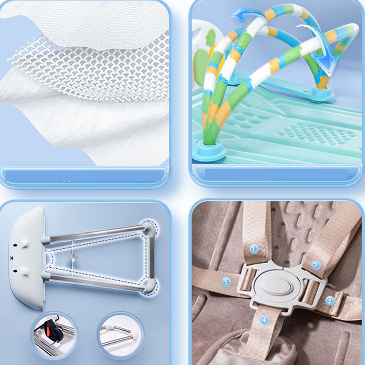 Metal Rocking Baby Crib Cradle Electric Oval Cradle With  Toys