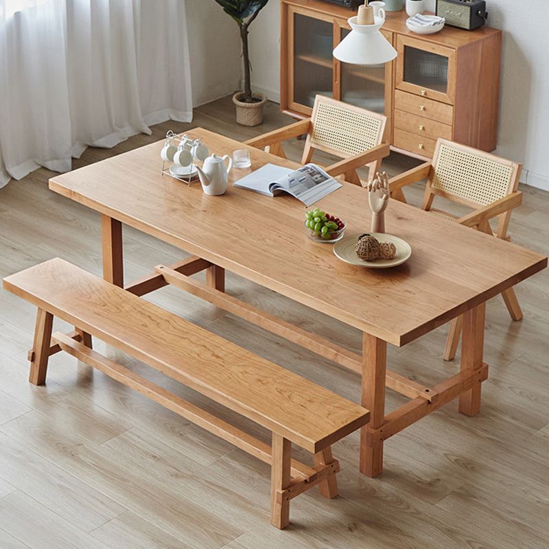 Solid Wood Furniture 1/4 Pieces Standard Height Dining Room Table Set