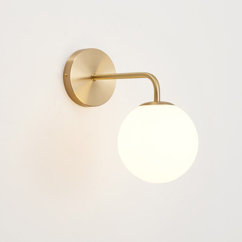 Orb Leuchtenbeleuchtung industriell geblasenes Glas 1-Licht-Wandlampen in Gold und Schwarz