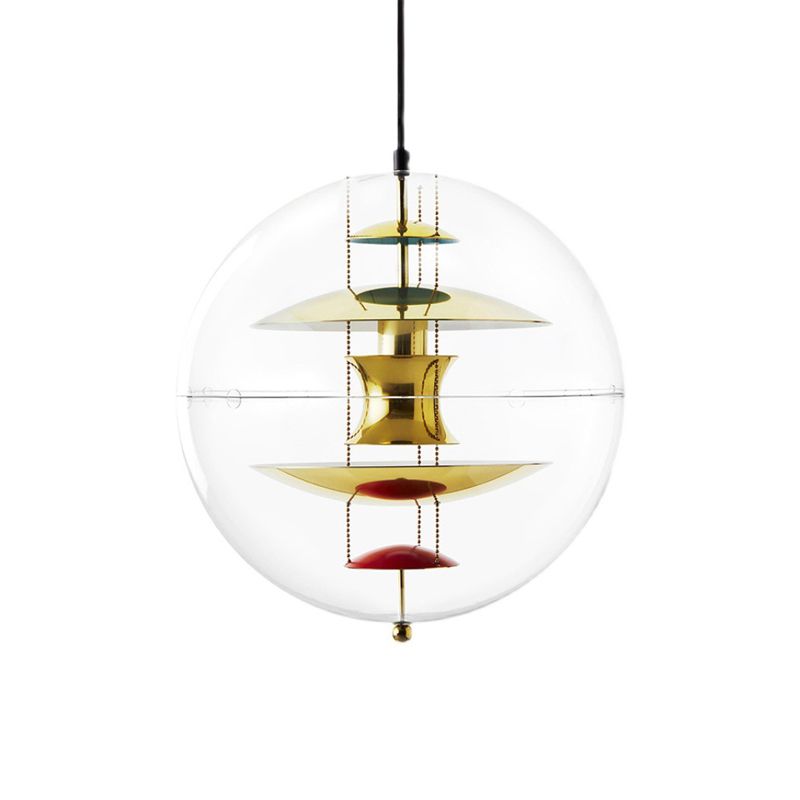 Lampe à suspension en acrylique transparent sphérique minimaliste 1 éclairage lumineux Light pour le café