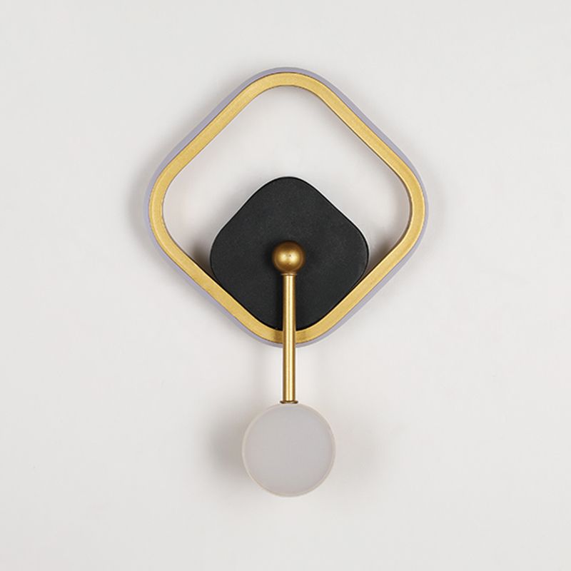 Postmodern Metal Wall Light Geometry LED Wall Lamp with Silica Gel Shade for Bedroom