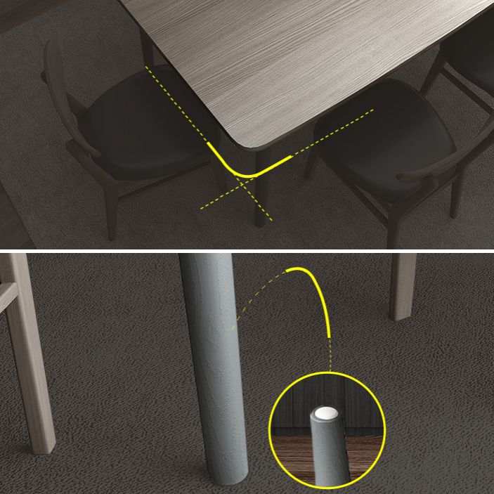 Set da pranzo in legno massiccio tradizionale con tavolo fisso e base a 4 gambe