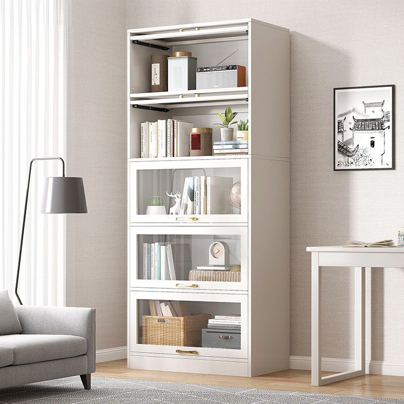 Modern Engineered Wood Shelf Bookcase Floor Closed Back Home Book Shelf with Doors