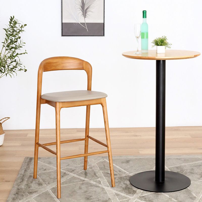 Solid Wood Dining Stools Contemporary Bar Stools with Cushion