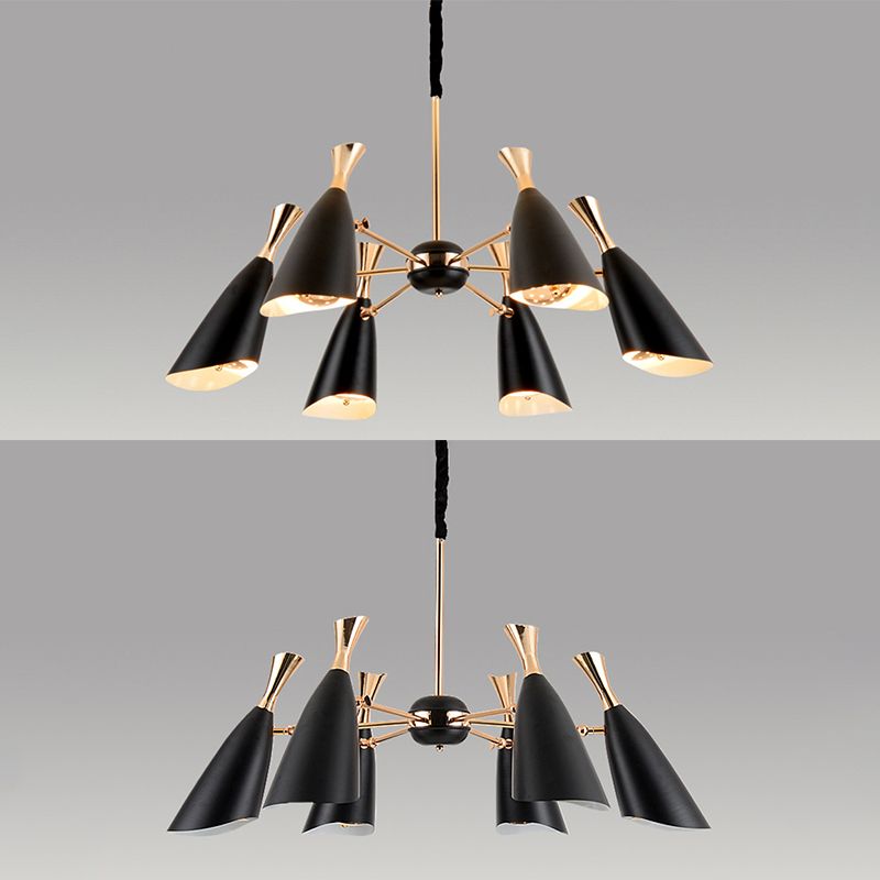 Eigentijdse stijl kroonluchter licht metalen trechter schaduw woonkamer hanglamp