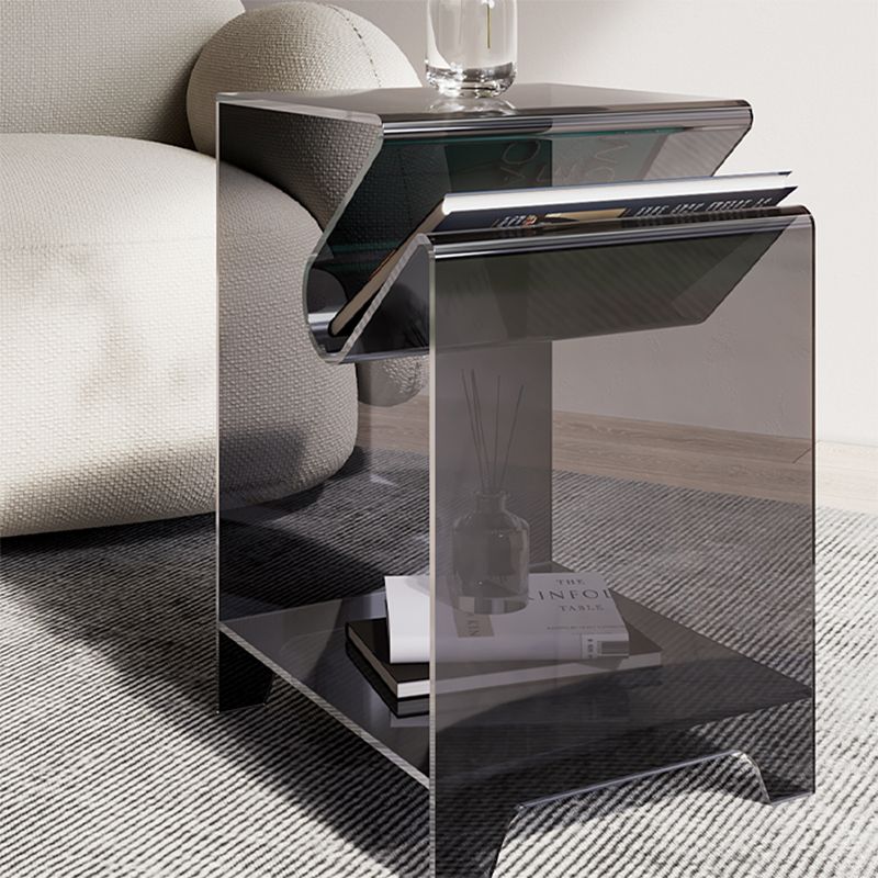Modern Acrylic 22.04" Tall End Table Rectangular Sled Side Table