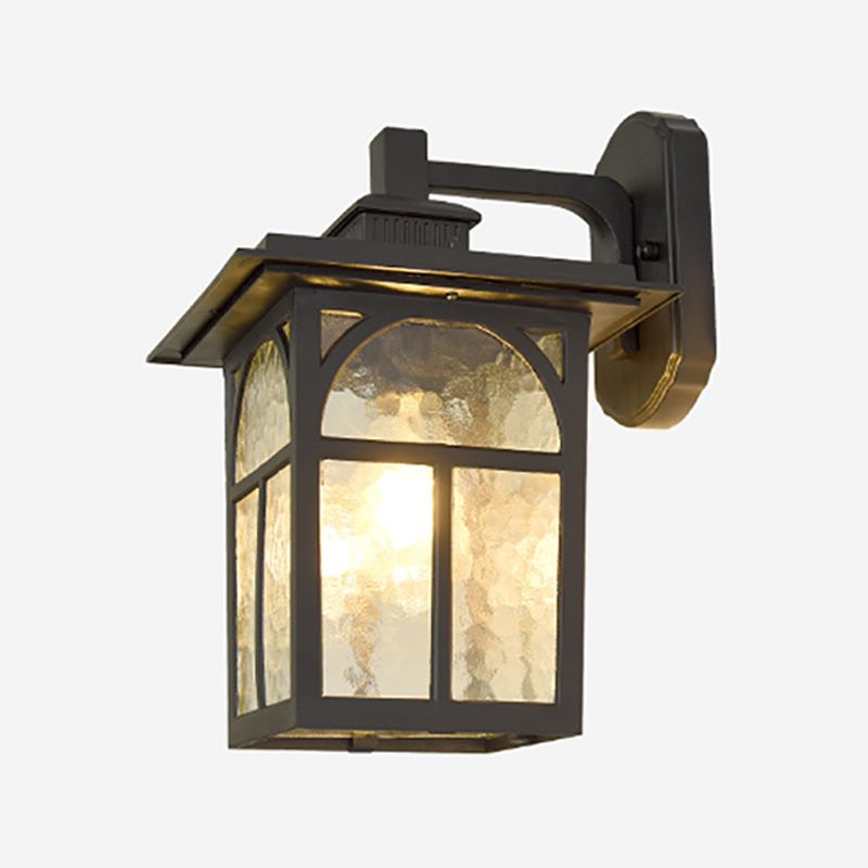 Retro Ripple Glass Shade Wall Light Geometric Single Light Wall Sconce for Outdoors