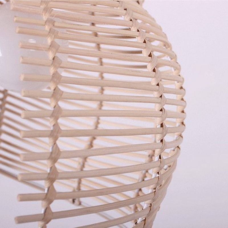 Bamboo Asia Pendant Light 1-Light Hanging Ceiling Light for Dining Room