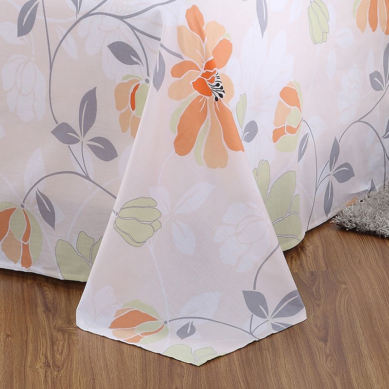 Sheet Set Cotton Floral Printed Breathable Super Soft Wrinkle Resistant Bed Sheet Set