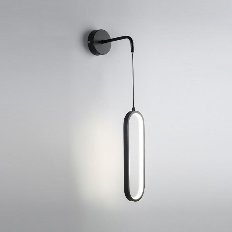 Bedside Modernist Wall Sconce Oval Single Light LED Simple Wall Mounted Light