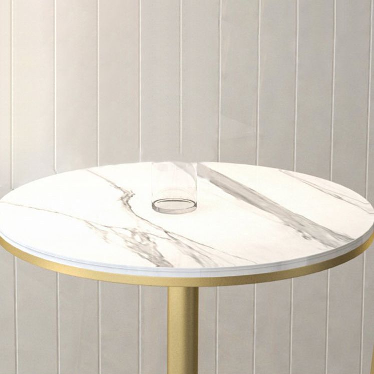 Glam Style Pub Table Round Bar Height 41.3"H Bar Table with Stone Top