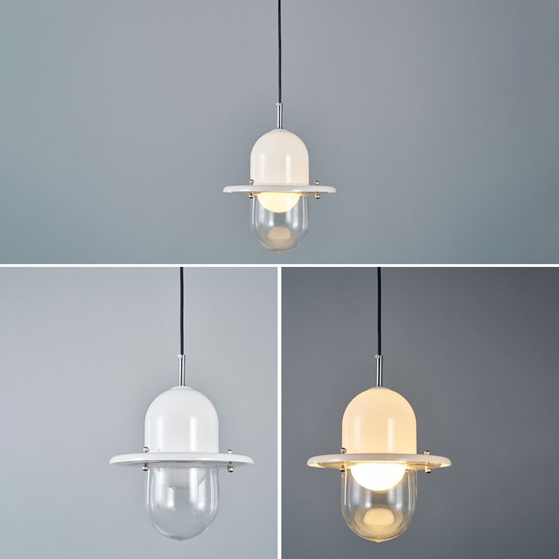 Éclairage de pendentif en verre transparent lampe à suspension à 1 lumière minimaliste pour chambre à coucher