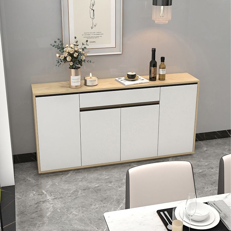 Artificial Wood Living Room Sideboard Cabinet Modern Credenza with Storages and Drawer