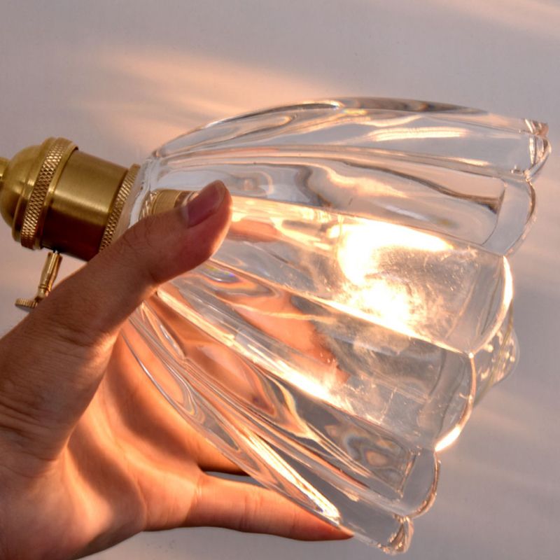 Nordic Style Wall Light Geometry Shape Wall Lamp with Glass Shade for Bedroom