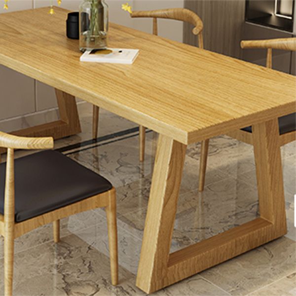 Modern Style Dining Table Rectangle Solid Wood Dining Table with Sled Base