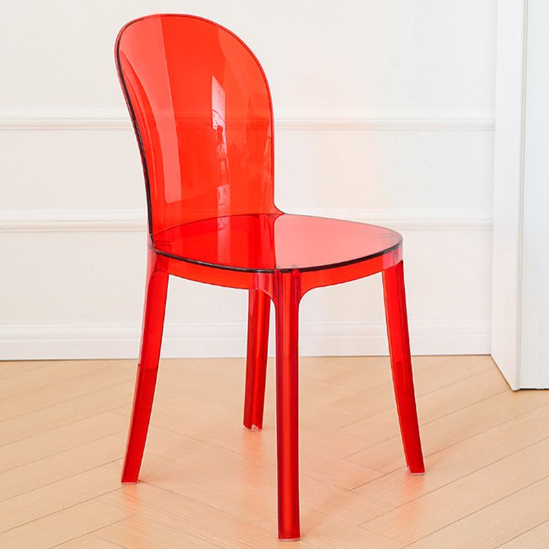 Modern Plastic Side Chair Modern Low Back Armless Chair for Dining Room