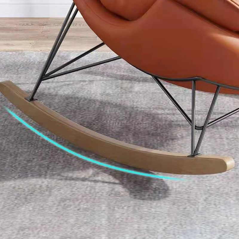 Contemporary Rocking Chair Fabric Upholstered Tufted Metal Frame Baby Rocking Chair