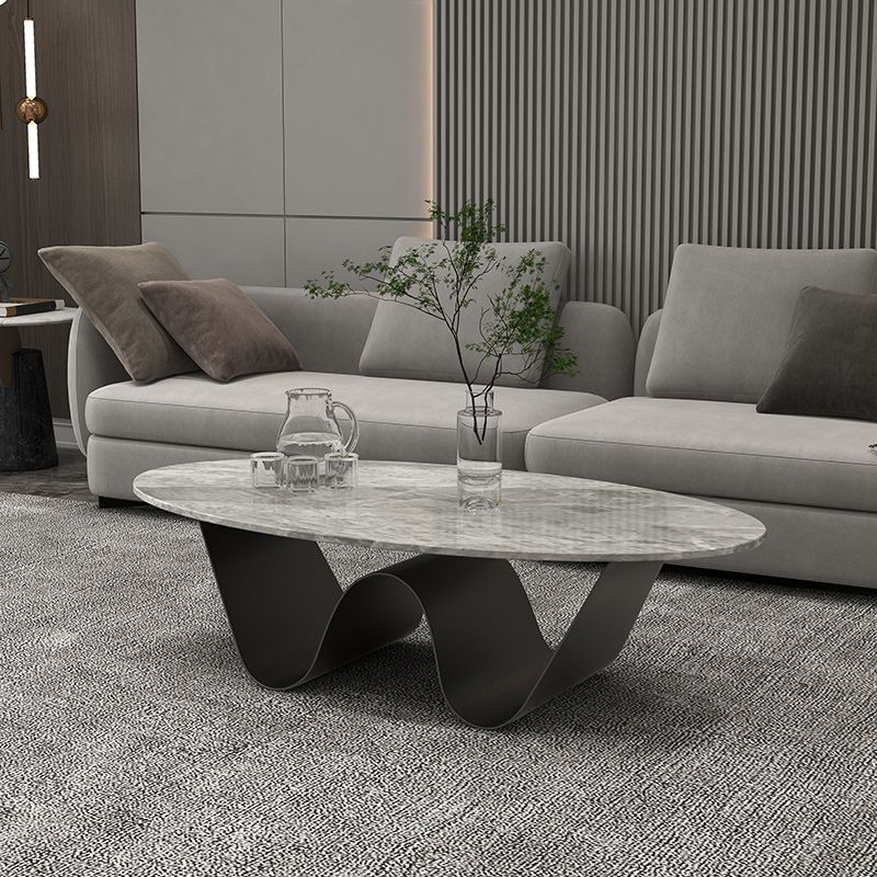 Glam Abstracts Cocktail Table Oval Coffee Cocktail Table for Home