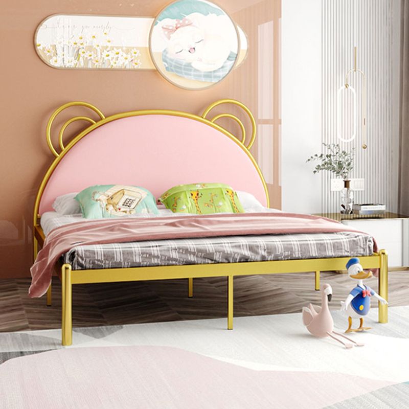 Glam Metal Frame Standard Bed, with Headboard Bed for Bedroom